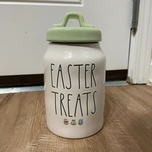 Rae Dunn Easter Treats Canister with Green Lid